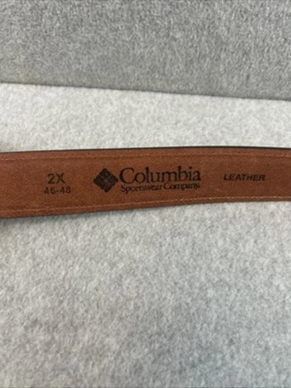 Colombia Sportswear Men's Leather Adjustable Belt Brown Size 46-48 New W/O Tags